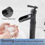 Robinet de lavabo vasque de salle de bain monocorps à poignée simple avec drain escamotable en bronze huilé Waterfall-116142435