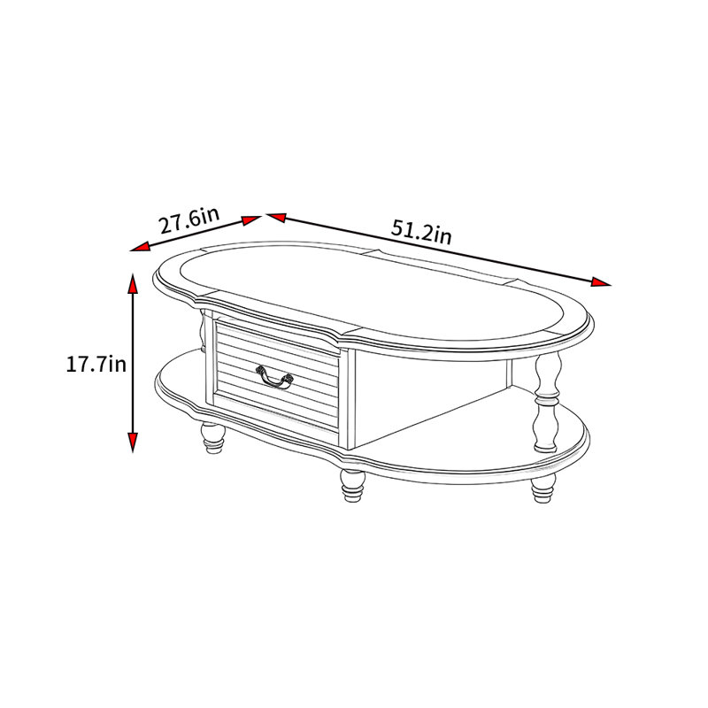 Table basse American Minimalist Style, Bleu