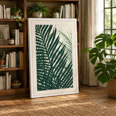 Layered Palm Fronds Botanical - Wrapped Canvas
