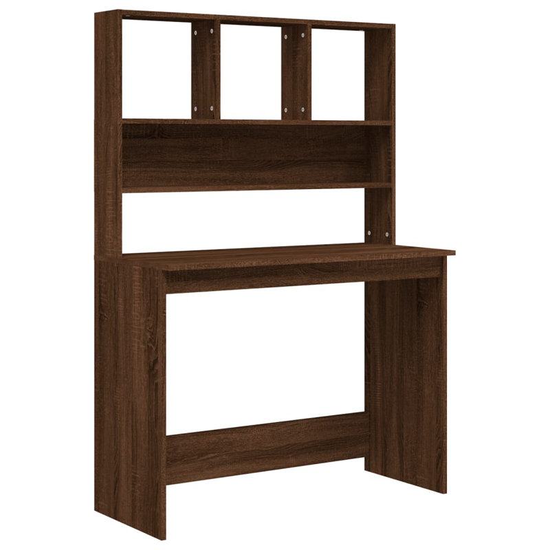 Bureau avec tablettes vidaXL, Marron foncé