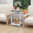 Decorative Side Table With Slatted Design And Sturdy Frame For Living Room Bedroom-1931503843