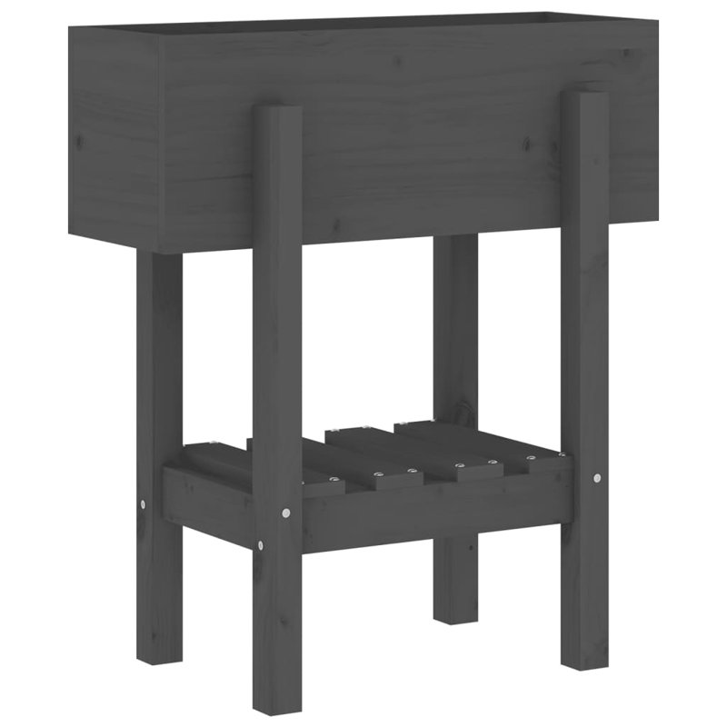 Balliett Wood Planter Box, Grey, 62cm W x 30cm D x 69cm H
