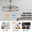 Ventilateur de plafond 20 po en nickel brossé à 4 lumières avec lumière et télécommande, ventilateur industriel en forme de cube pour chambre à coucher, salon
