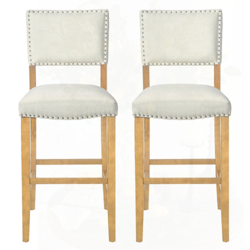 Barstools With rivet decoration set of 2, brown