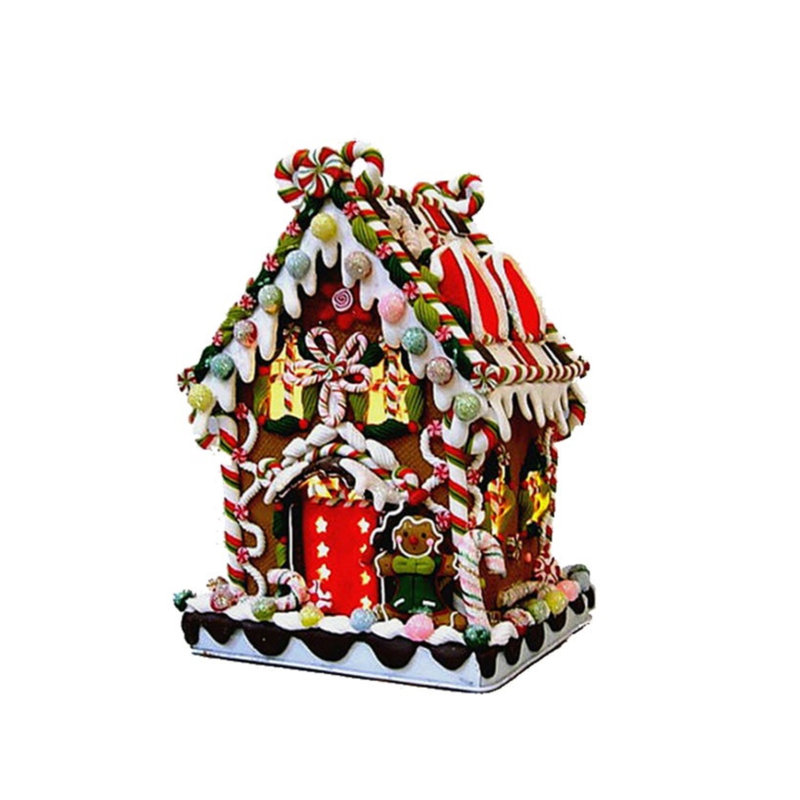 Maison de biscuits et de bonbons, H 8,5 po x l 6 po x P 6 po