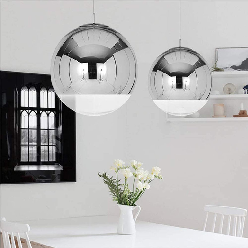 Luminaire sphère suspendu 1 lumières simple Juhl, H 59 po x l 16 po x P 16 po, Or