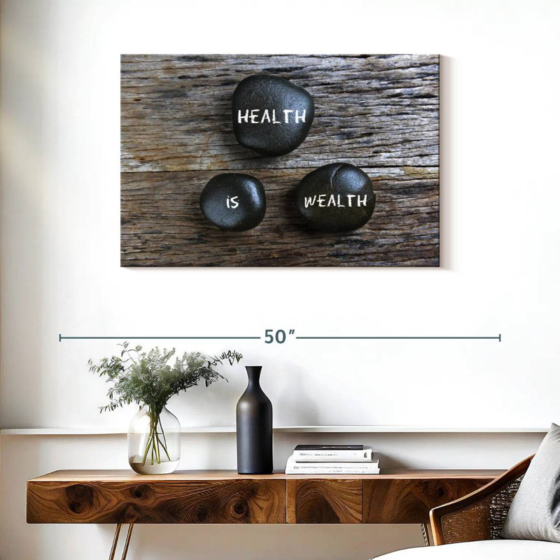 Alcaraz Health Is Wealth Stones, 24" H x 36" W