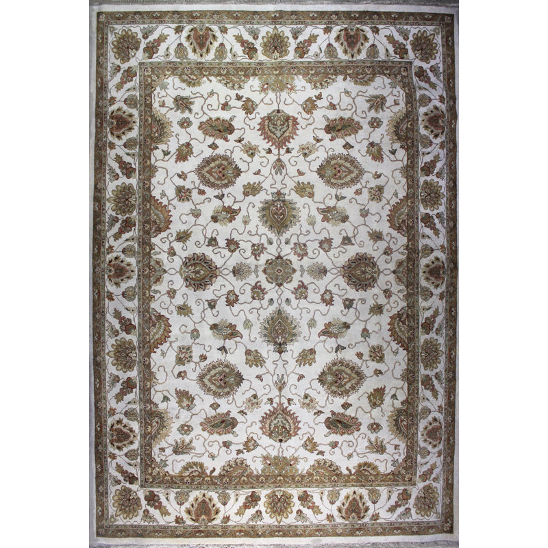 Tapis noué la beige main beige Snell