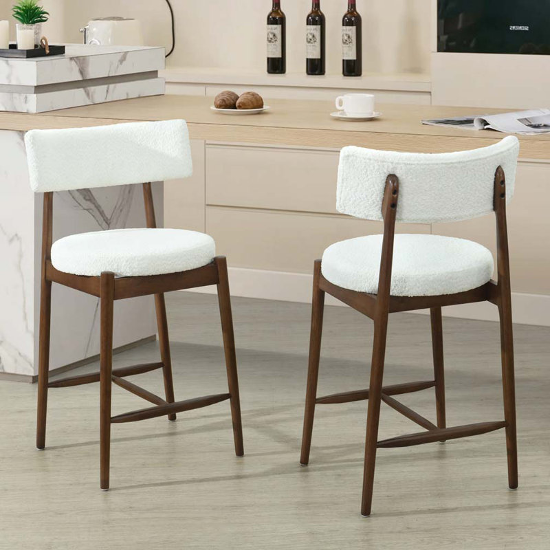 Raymond Fabric Upholstered Counter Stools, Brown