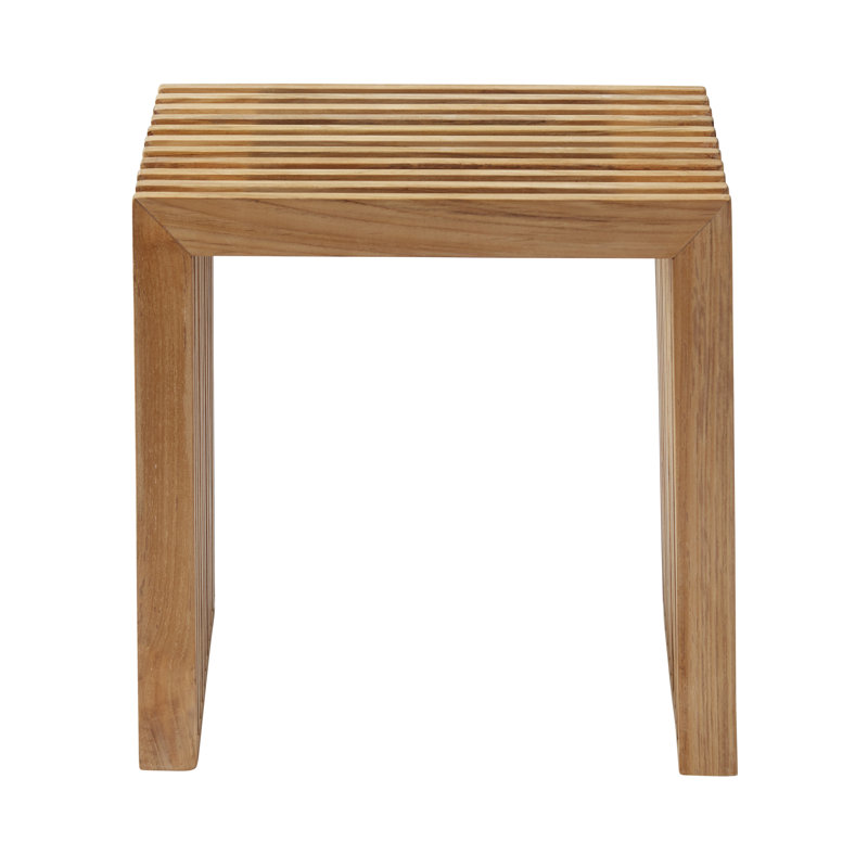 Riascos Solid Wood Accent Stool, Brown