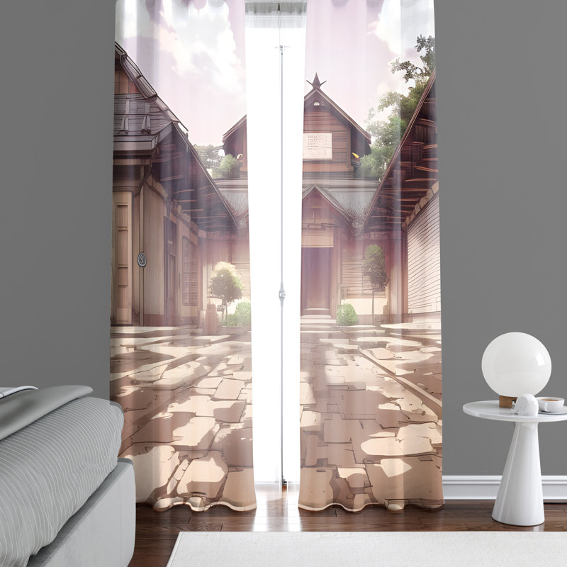 Paire de rideaux semi-transparents en polyester Dhiren, L 20 po x L 52 po