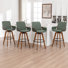 Modern Upholstered swivel counter stools (Set of 4)