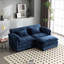 Chenille double en tissu, amovible avec poches latérales, mousse haute densité, repose-pieds pour plus de confort, revêtement de 76,77 x 29,53 x 31,10 pouces, rembourrage en éponge, assise détendue, bleu marine-905687250