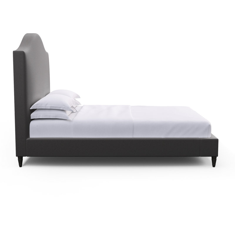 Montague Upholstered Standard Storage Bed, Queen, Box Weave Linen Alabaster, Weathered