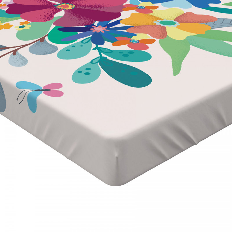 Microfiber Floral Fitted Sheet, Full Fitted Sheet