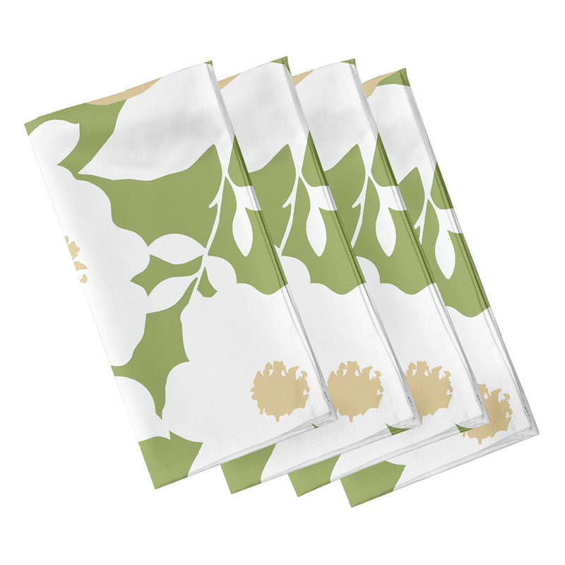 Ensemble de serviettes de table 4 pièces Franca Modfloral Print, Vert
