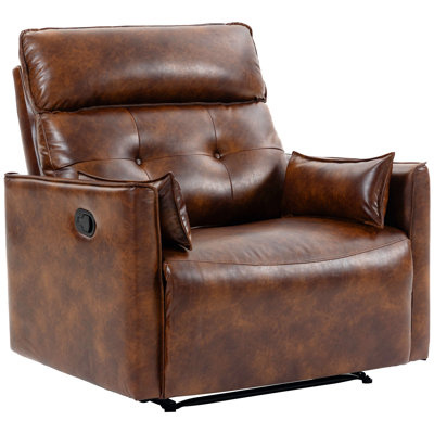 Oversized 42.5" Extra Wide Manual Recliner Breathalbe Leather 