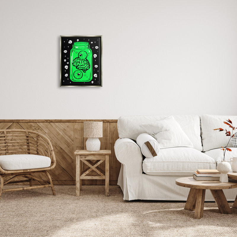 «Stupell Industries Spooky», gobelet d'art encadré par Ziwei Li, H 21 po x l 17 po x P 1,7 po, Cadre flottant gris lustré