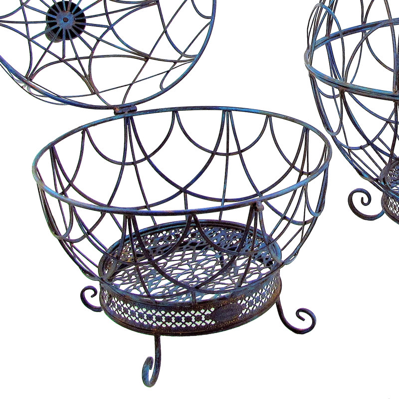 Support pour plante en fer 2 pièces ShipStour, Bleu de cobalt