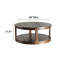 Ensemble de 2 pièces transitionnelles 1 table basse 1 table de bout Tablette inférieure Présentoir à roulettes espresso