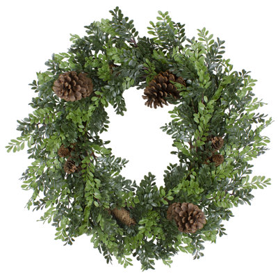 27"Artificial Boxwood And Pine Cone Christmas