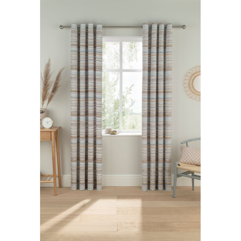 Serena Cotton Curtain Pair, Mineral, Width 168 x Drop 229 cm