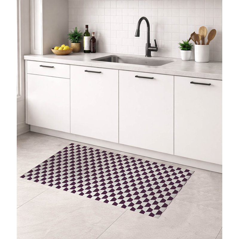 Tapis de cuisine à profil bas Hex, Rectangle 2' x 3', Eggplant Geometric