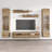 100" Modern Floating Wall Mounted Entertainment Center with 16-Color LED Lighting, High Gloss Finish-328146077