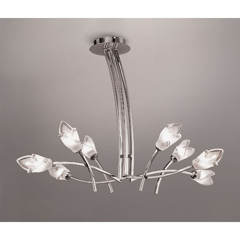 Cottone 8 - Light Geometric Chandelier, Polished Chrome