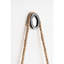 Miroir contemporain 19,5 po - Magnifique avec corde en corde et cadre en métal gris-499810206
