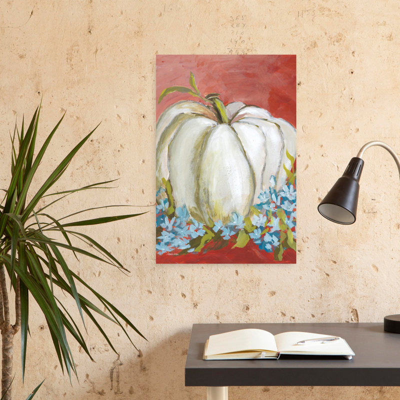 Récolte de citrouille, art floral contemporain, H 24 po x l 16 po
