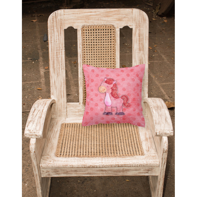 Coussin décoratif intérieur/extérieur aquarelle de cheval polkadot, 18 po x 18 po