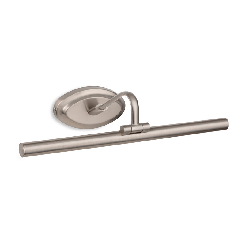 Hardwired LED Wall Mounted Picture Light, Brushed Steel, 9cm H x 44cm W x 20cm D
