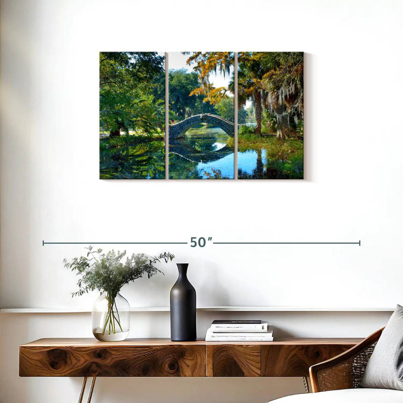 Lilie Bridge Over Pond, 20" H x 33" W