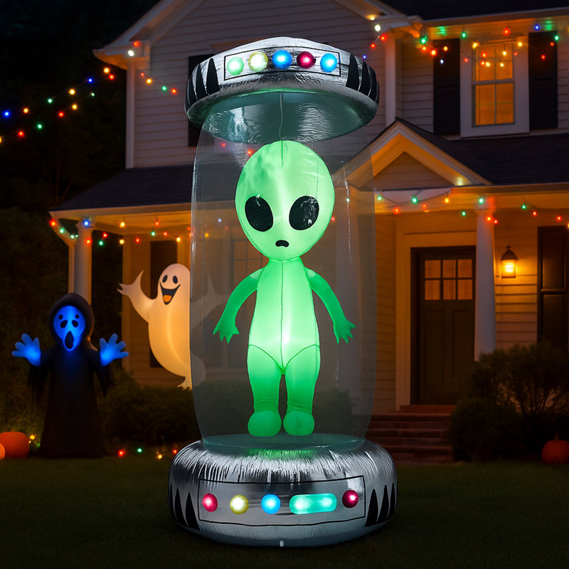 OVNI gonflable de 8,2 pi avec décor extérieur Alien