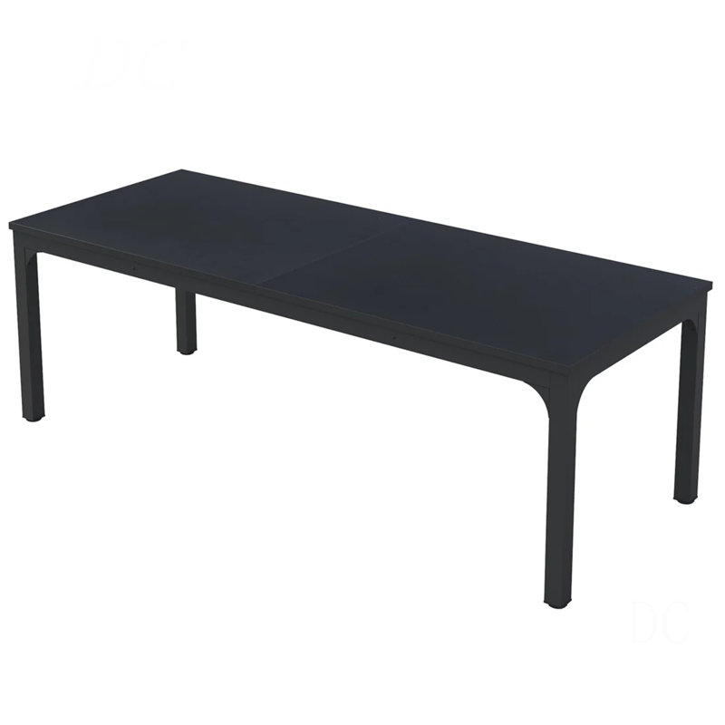 Table de bureau pour deux personnes, bureau d'ordinateur, bureau de direction rectangulaire, Noir / Noir