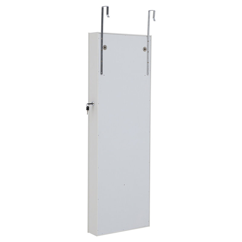 Armoire à bijoux murale avec miroir Castellon, Blanc
