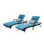 Ensemble de 2 chaises longues d'extérieur en osier avec coussins, chaise longue inclinable en osier-1697543337