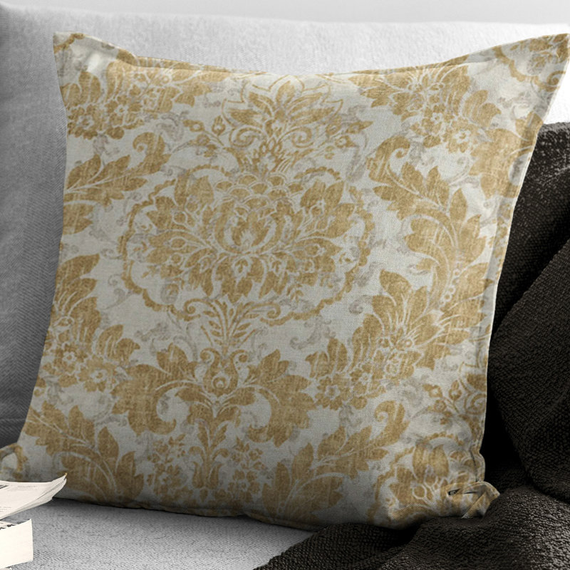 Bordeau Linen Gold 20X20" Square Pillow, 24"H x 24"W, Blush