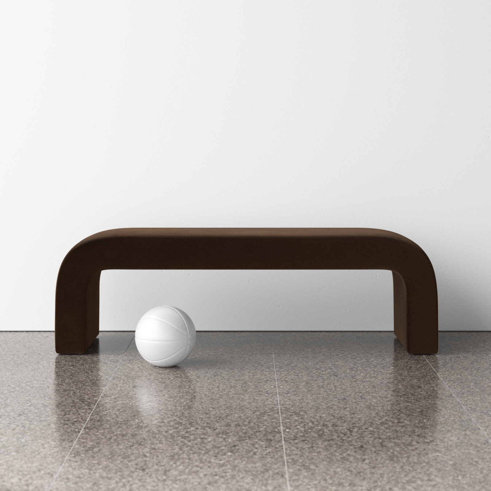 Daine 62" Linen Bedroom Bench, Dark Brown Velvet