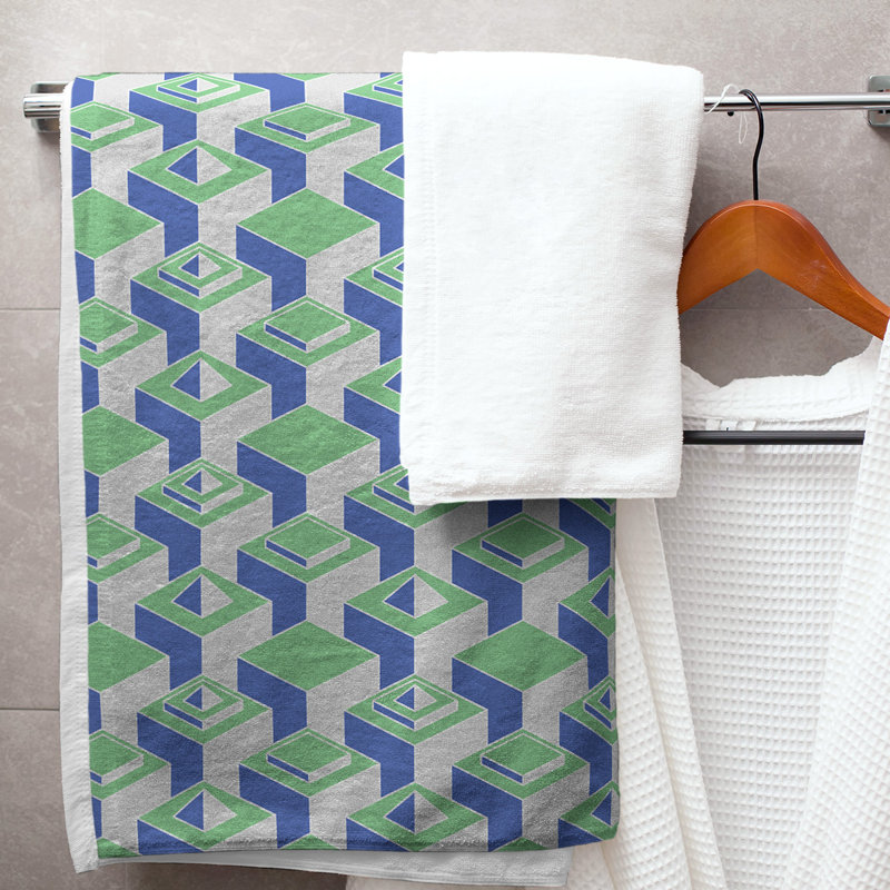 Jordao Bath Towel, Lime Green/Blue