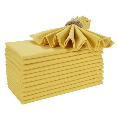 Multi Salsa Stripe Yellow 100% Cotton Cloth Dinner Napkins (Set of 12)