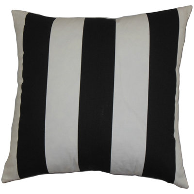 Striped Cotton Reversible Throw Pillow