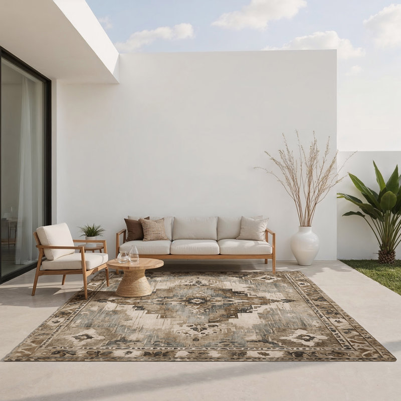 Golden Chronicle Indoor And Outdoor Area Rug, Rectangle 1'6" x 2'6"
