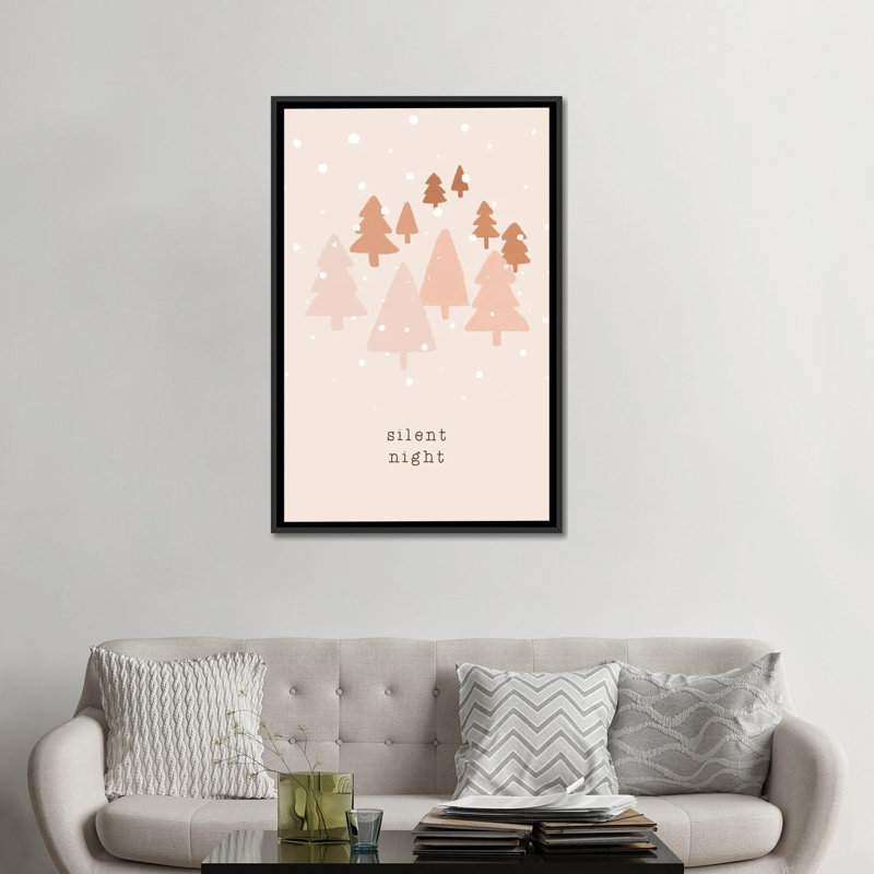 « Silent Night » par Orara studio, reproduction d’art, H 48 po x l 32 po x P 1,5 po, Toile avec cadre noir, Pas de tapis