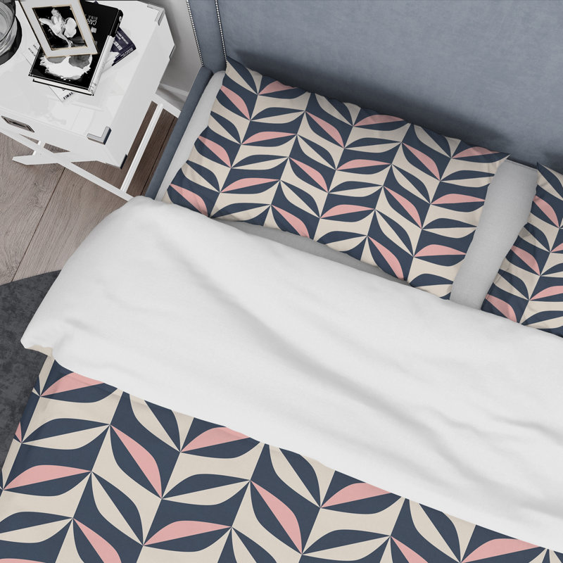  Ensemble de housse de couette rétro Botanical II Mid-Century, Housse de couette très grand + 2 taies décoratives