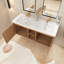 Ensemble de meuble-lavabo mural double avec plateau en résine 47,6 po Diemo