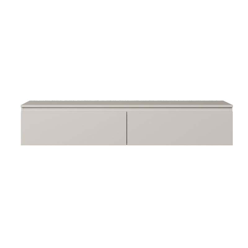 Syvanna Wall-Mounted TV Cabinet, Beige, 28.4cm H x 150cm L x 31.8cm W