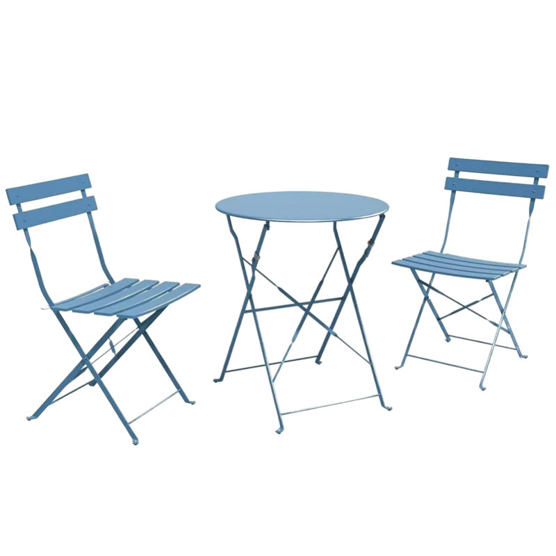 2 - Person Patio Dining Set with Round Table, Blue