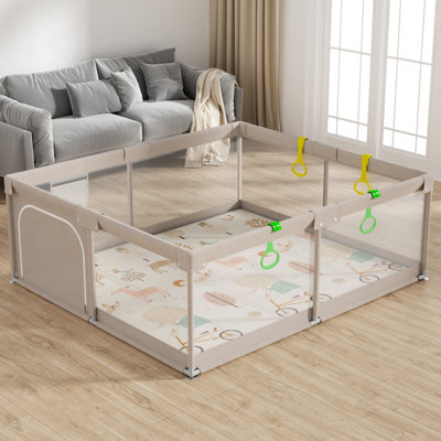 59"x71" Extra Large Baby Playpen – Secure And Comfortable Play Area With Mesh Sides & Non-slip Design, Perfect For Home Use